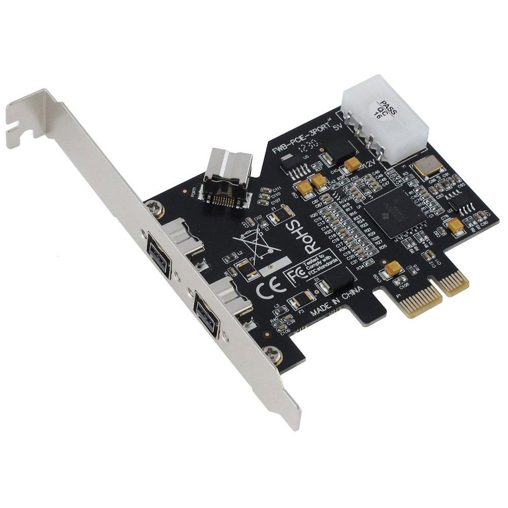 SEDNA - PCI-Express IEEE 1394b FireWire 3 Port Controller Card (2 External + 1 Internal)