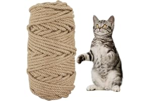 GIGIIS Sisalseil für Kratzbaum 6mm 50Meter Juteschnur Hanfseil Robuste Jute Kordel Juteseil 6mm Mehrzweck- Hanfkordel Juteschnur für DIY Kunsthandwerk Gartenarbeit