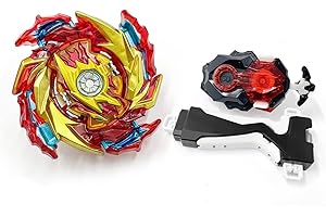 Hozuumo Battling Tops Turbo Starter Set, 4D Metal Fusion Battle Gyro, Arena Spinning Tops with Launcher, Gift Sets for Children, 1-38