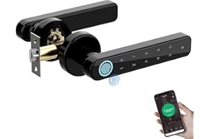 AILRINNI Cerradura Inteligente Electrónica con Huella Digital, APP, Llave, Contraseña Remota, Protección de Contraseñas, Advertencia de Baja Potencia