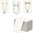 DEEPTAGS Paper Jewellery Display Cards For Earring, Bracelet, Jewelry, Necklace- White, 200 Pcs