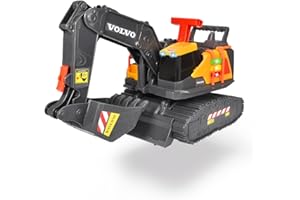 Dickie Toys 203725006 VOLVO Oficjalna licencjonowana Zabawkowa Koparka z wykrywaniem ciężaru, wykrywa 3 różne poziomy ciężaru, światło i dźwięk, 30 cm, do zabawy w piaskownicy dla dzieci od 3 lat