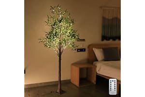 ‎EOEO LED Beleuchteter Olivenbaum 120cm 180 LEDs Warmweiß,USB Lichterbaum mit Blätter und Fernbedienung,8 Lichtmodi, LED Künstliches Grünpflanzen mit Lichtern für Weihnachts Hochzeitsfeiertagsfeier Party