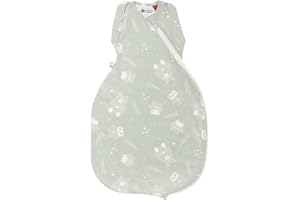 Tommee Tippee Swaddle Bag, 3-6m, 2.5 Tog for 16-20°C, Woodland Gro Friends Sleeping Bag, Soft Cotton-Rich Fabric, Healthy Hip Development Design, Bottom to Top Zip