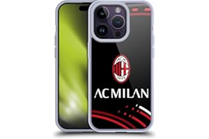 Head Case Designs Licenza Ufficiale AC Milan Curvato Modelli Cresta Custodia Cover in Morbido Gel Compatibile con Apple iPhone 14 PRO