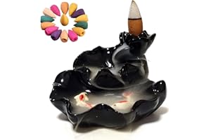 LUXIANYS Bruciatore di Incenso a Riflusso,Porta Incenso a Cascata per Decorazioni per la casa,Cerámica Cono Reflujo Quemador Incienso,para Aromaterapia meditación decoración