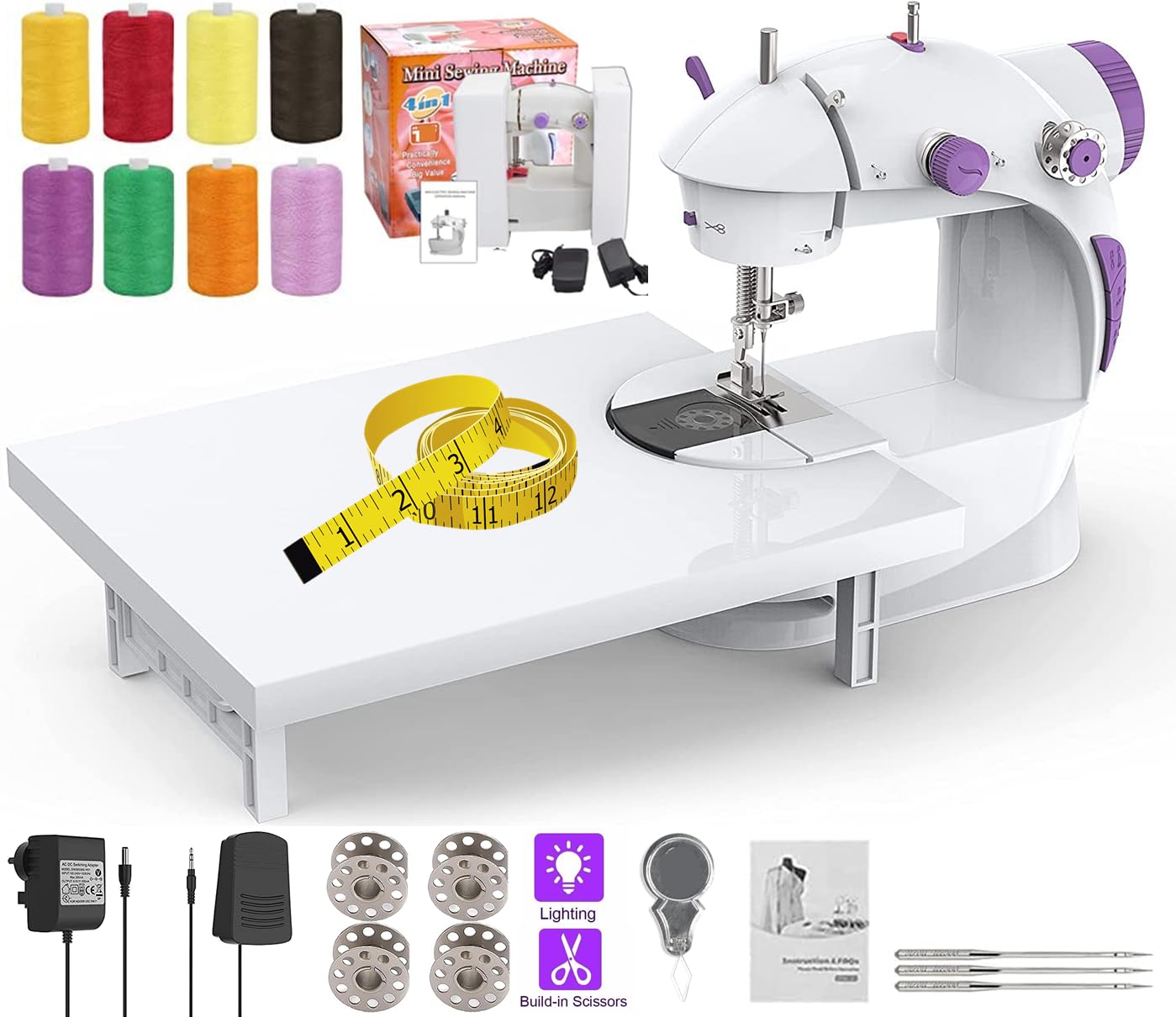 Jaxhom Ultra Sewing Machine For Home Tailoring With Extension Table, Foot Pedal, Adapter, And Sewing Kit (Silai Machine For H