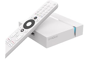 STRONG - Streaming Box Android TV 4K UHD - Leap-S3+ V2 - Chromecast Integrato - Compatibile con Assistente Vocale Google - Dolby Atmos & Dolby Vision - Facile da Installare - Bianca