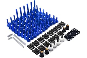 JFG RACING Viti Ergal Moto,Viti Carene Kit Completo Bulloni Moto,Universale in Alluminio CNC Viti di Fissaggio Dadi per Moto da Strada Sportive Scooter-Blu
