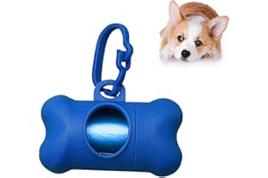 ZENVALY Porta Sacchetti Cane, Porta per Sacchetti dei Rifiuti di Animali Domestici, Distributore Sacchetti con 1 Rotoli Sacchetti di Cacca Cane Sacchetti dei Rifiuti Cane a Tenuta Stagna, Blu