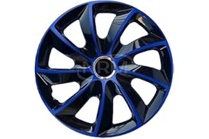 NRM Lot de 4 enjoliveurs Stig Extra de 15" - Coloris : noir et bleu