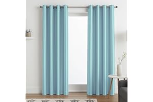John Aird Luxury Faux Silk Fully Lined Eyelet Curtains (Duck Egg, 168cm Width x 137cm Drop (66"x 54")