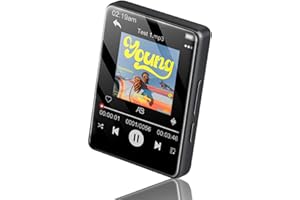 AIGOLINK 32GB Lettore MP3 Bluetooth 5.2, 2.4" Schermo Tattile Lettore Musicale con Altoparlante HD Integrato, radio FM, Registratore Vocale, Qualità del Suono HiFi, E-book, Auricolari Inclusi