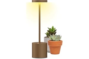 Kasbbu LAMPARA de Mesa - Lampara de Pie Salon Sin Cable - Lampara Led Recargable y Regulable - Nivel de Brillo Ajustable - Luz Led Ideal para mesa de luz Comedor, Dormitorio y Exterior