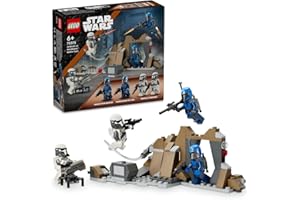 LEGO Star Wars: The Mandalorian Zasadzka na Mandalorze — zestaw bitewny, zabawka dla dziecka do budowania, 4 postacie z Gwiezdnych Wojen, pomysł na prezent dla chłopca i dziewczynki w wieku 6+, 75373
