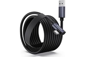 Stouchi Câble Link 5M Compatible avec Meta/Oculus Quest3/2/Pro,PICO 4 Accessoires PC/Steam VR, VR Câble de Casque Long de Données PC Haute Vitesse Câble Charge Rapide USB 3.0 vers USB C pour Les Jeux
