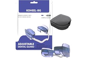 KOHEEL BG Gouttière Nocturne Ajustable Anti-Bruxisme, Gouttières Dentaires Sans Ébullition contre le Grincement de Dents, Lot de 2 (Modéré)