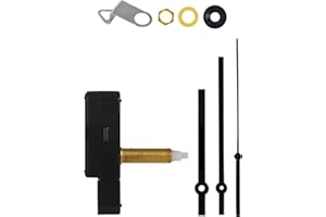 DEEWISH Albero Totale Lungo 32 mm/ (1-1/4 Pollici) Meccanismo dell'orologio Movimento al Quarzo di Riparazione, Coppia Elevata, Funzionamento a Batteria, Orologio Silenzioso, lancette Nere Incluse B