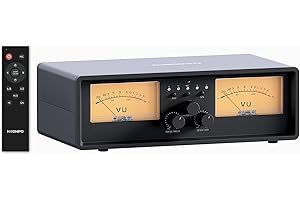 NEOHIPO ET30 VU Meter Amplifier Speaker Selector Switch Box, 2 in 2 Out Vintage Switcher, with DB Panel Display & Remote Control, for Stereo Class A, B, AB, D, Tube Amps Home Audio Component