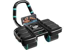 SUBTACK Abdominal Wheel Roller – 4-Wheel Ab Roller for Core Training, Automatic Rebound Ab Roller Exercise Wheel with Elbow Support, Stability Grip for Home Gym Workouts, Core Strength Training Equipment