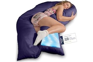 ‎TRAUMREITER Traumreiter Visco XXL Komfortkissen mit 2cm Memory Foam im Bezug Baumwolle I Multifunktional wie kein anderes - XXL Stillkissen - Schwangerschaftskissen - Seitenschläferkissen (Marineblau)
