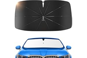 PARPAT Sonnenschutz Auto Frontscheibe – 2025 Upgrade 360° Drehbar, Faltbar, UPF 50+ UV-Schutz & Wärmeisolierung, Einfach zu Lagern, Passend für die meisten Autos & SUVs