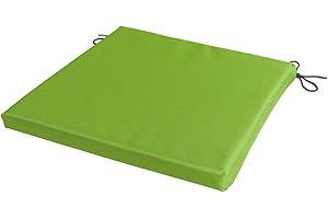 SOFTILLO Waterproof Patio Chair Cushion with Seat Ties - Indoor and Outdoor Furniture Seating - Water-Resistant Polyester - Kitchen Dining, Lawn & Garden, Coffee Shop Use - 36 x 36 cm - Lime Green