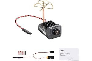 RunCam Spotter V2 FPV kamera- och sändarsats, 5,8G Micro FPV AIO Cam, OSD, inbyggd mikrofon, FOV170 grader 700TVL, 40CH, 20MW-200MW justerbar för FPV
