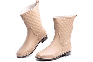 Hitmars Bottes De Pluie Femme Caoutchouc Botte Plastique Impermeable Bottines Jardin Chelsea Boots Wellies Rain Boots Antidérapant Légères Noir Bleu 36-43