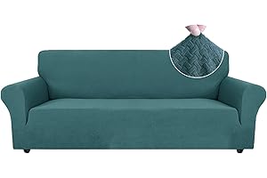 ‎YSTYLE Ystyle Stretch Sofa überzug 4 Sitzer, Elastisch Sofabezug Mit Armlehnen, Jacquard Couch überzug rutschfest, Waschbar Sofa Cover Protector Für Hunde Haustiere, Türkis