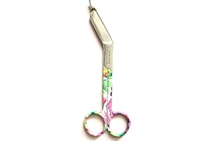 PANTHER SURGICAL Tijeras de vendaje de acero inoxidable de 14 cm, multicolor, para primeros auxilios (patrón de flores)