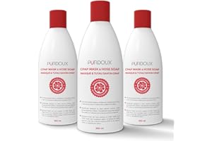 PURDOUX CPAP Mask & Hose Soap Scented(Pack of 3 Bottles, 250ML /8.4OZ Grapefruit Lemon)-CPAP Supplies, CPAP Accessories, CPAP Soap Cleaner for CPAP Machine