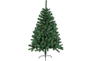HENGMEI 210cm PVC Weihnachtsbaum Tannenbaum Christbaum Grün künstlicher mit Metallständer ca. 750 Spitzen Lena Weihnachtsdeko (Grün PVC, 210cm)