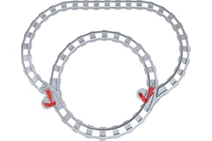 Cabeeskii Lot de 25 rails de chemin de fer Cross Track droits, courbes, compatibles avec le leader du marché à partir de 2 ans
