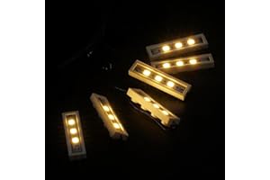 BRICKBLING 6 Weiss 1x4-Steine/Warmweiß LED-Downlights in Einer Reihe (Vier in einem Downlights), USB-betrieben – 100% kompatibel mit Lego-Steinen