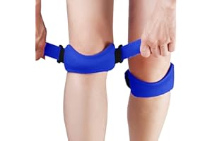 LENPESTIA Patella Tendon Knee Strap 2PCS Knee Brace with Adjustable Compression Pad Knee Support Strap Men Women Arthritis Pain, Basketball, Hiking, Tendonitis, Running (Blue)