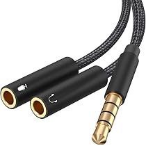 SMASOLO Cavo Splitter Audio Jack 3.5mm 3 Vie – Connettori Placcati Oro, Prolunga Per Cuffie E Microfono