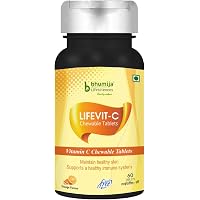 Bhumija Lifesciences Lifevit-C (vitamin C) 500 mg Immunity | Antioxidant | Skincare 60 Vegetarian Chewable Tablets