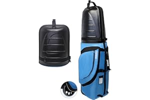 BYBOMYA Golf Travel Bags for Airlines with Wheels ABS Hard Case Top Golf Travel Case Blue Waterproof Padded Heavy Duty Oxford Oversize Golf Club Bags Lightweight Hard Shell Top Golf Travel Covers