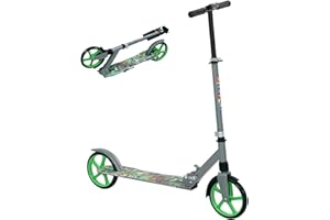 AIYAPLAY Roller Klappbar Klappbar Klappbar mit ajustable Lenkerhöhe, 2 Großen Rädern, Hinterer Schutzblechbremse, Tretroller Scooter für Kinder ab 6-12 Jahren Grün