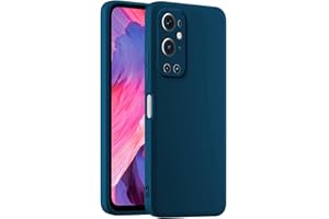 HULLIN Funda de Silicona Colorida para Teléfono, Adecuada para OnePlus 9 Pro (6.7") - Azul Zafiro