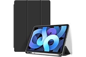 Billionn Etui na iPad 9/8/7 (10,2 Cala, Model 2021/2020/2019, 9/8/7 Generacja), z Uchwytem na Ołówki, Pokrowiec na Stojak Smart Trifold, Auto Uśpienie/Budzenie, Czarny