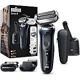 Braun Series 7 Rasoio Elettrico Barba, Custodia da Viaggio, Accessori Inclusi, con Testa e Lame Flessibili, Base di Ricarica,