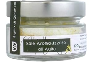 CASAFOLINO Dulcis Et Salis - Sale Aromatizzato all'Aglio, Ingredienti Naturali e Tradizionali, Condimento Italiano Artigianale, Sale Puro, 120G