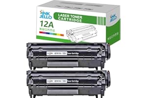 InkJello Compatible Toner Cartridge Replacement for HP Laserjet 1010 1012 1015 1018 1020 1020 Plus 1022 1022N 1022nw 3015 3020 2030 Q2612A (Black, 2-Pack)