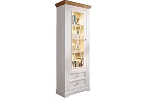 ‎WOODROOM Woodroom Oslo Vitrine, Holz, weiß, schmal