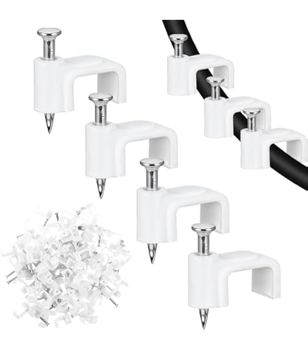 Attaches En Plastique Blanc Pour Câble électrique Avec Câble, Clips