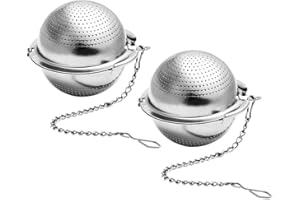 YSTrillion Filtres à Thé 2 pièces Boule De Passoire à Thé,Filtre à Thé En Acier Inoxydable,Filtre à Thé avec Chaîne pour Infuser du Thé en vrac et Des Epices