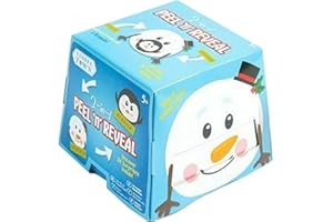 Widdle Gifts Ltd 2 in 1 Peel and Reveal Christmas Pass the Parcel Game/Advent - Snowman/Penguin 3944