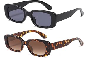 kimorn Rectangulaire Lunettes de Soleil pour Femmes Hommes Tendance Rétro Mode Lunettes 90's Vintage UV 400 Protection Carré Fram K1200